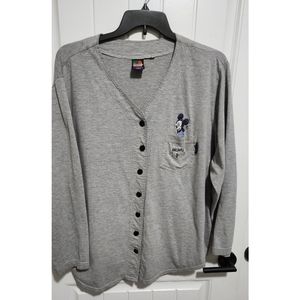 Mickey Unlimited vintage woman XXL Disney button down jersey top embroidered
